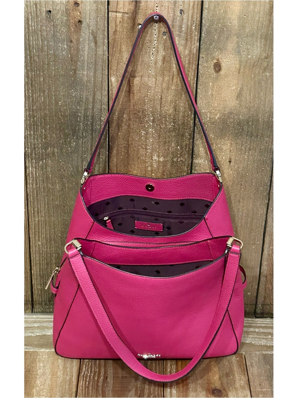Kate Spade. 5 Piece: Leila Bag & Free Wristlet, Glasses & Case, Scarf & Dust Bag - Picture 4 of 16